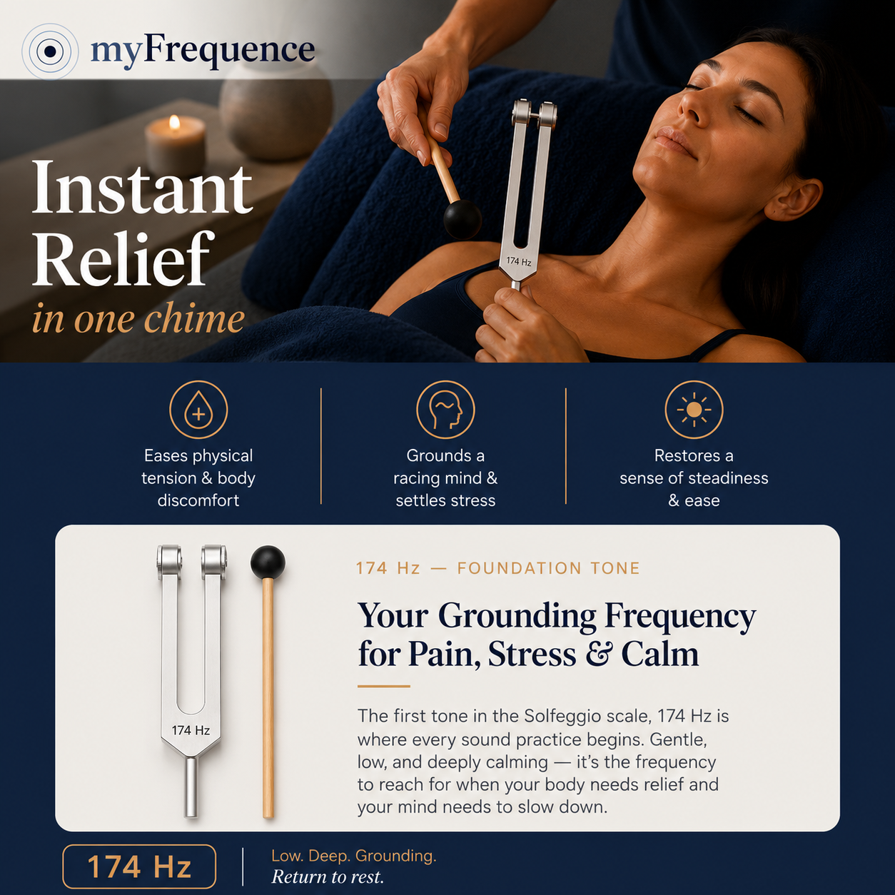 128Hz myFrequence Weighted Tuning Fork - Healing Frequency
